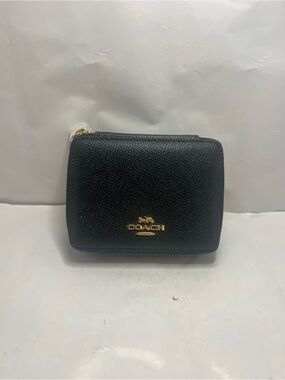 COACH Black Leather travel jewelry case medicine holder NWT small